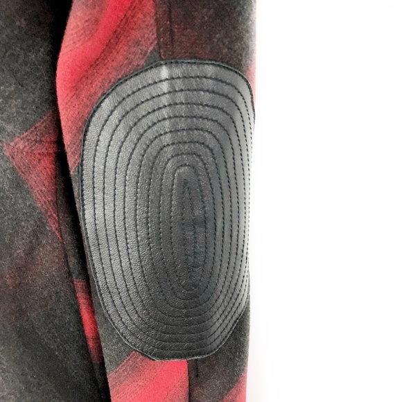 marciano • plaid peplum high low leather blazer - Picture 2 of 8